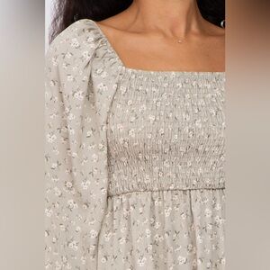 By the river green with white floral dress women size S